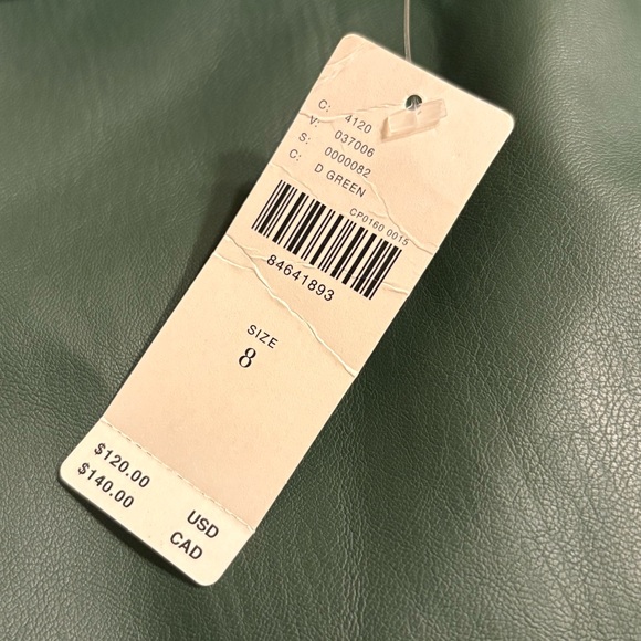 Anthropologie Faux Leather Dark Green Mini Skirt - Picture 10 of 12